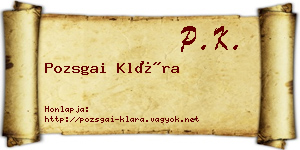 Pozsgai Klára névjegykártya