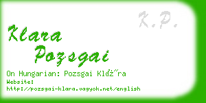 klara pozsgai business card